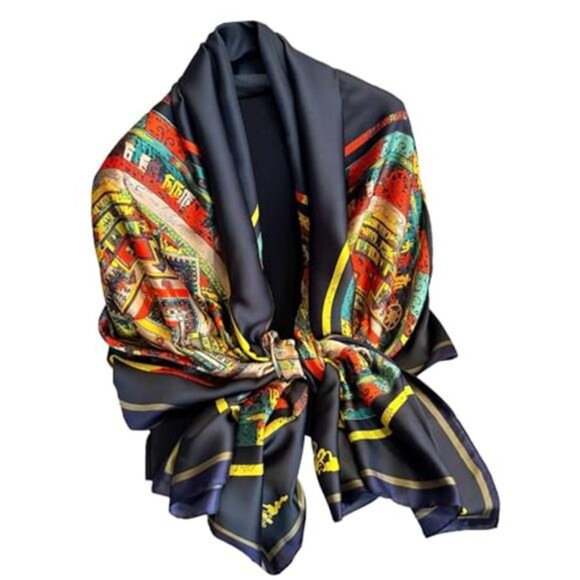 Women's Large Mulberry Silk Scarf Long Satin Scarf